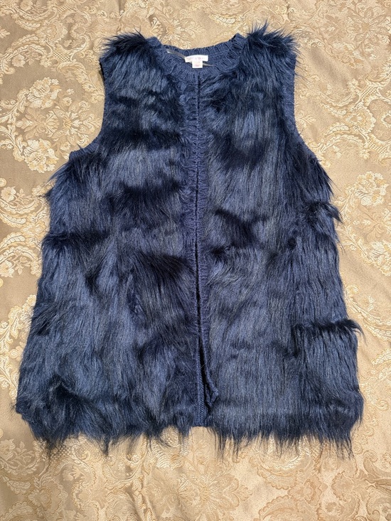 Xhilaration Jackets & Blazers - Xhilaration Dark Blue Faux Fur Vest